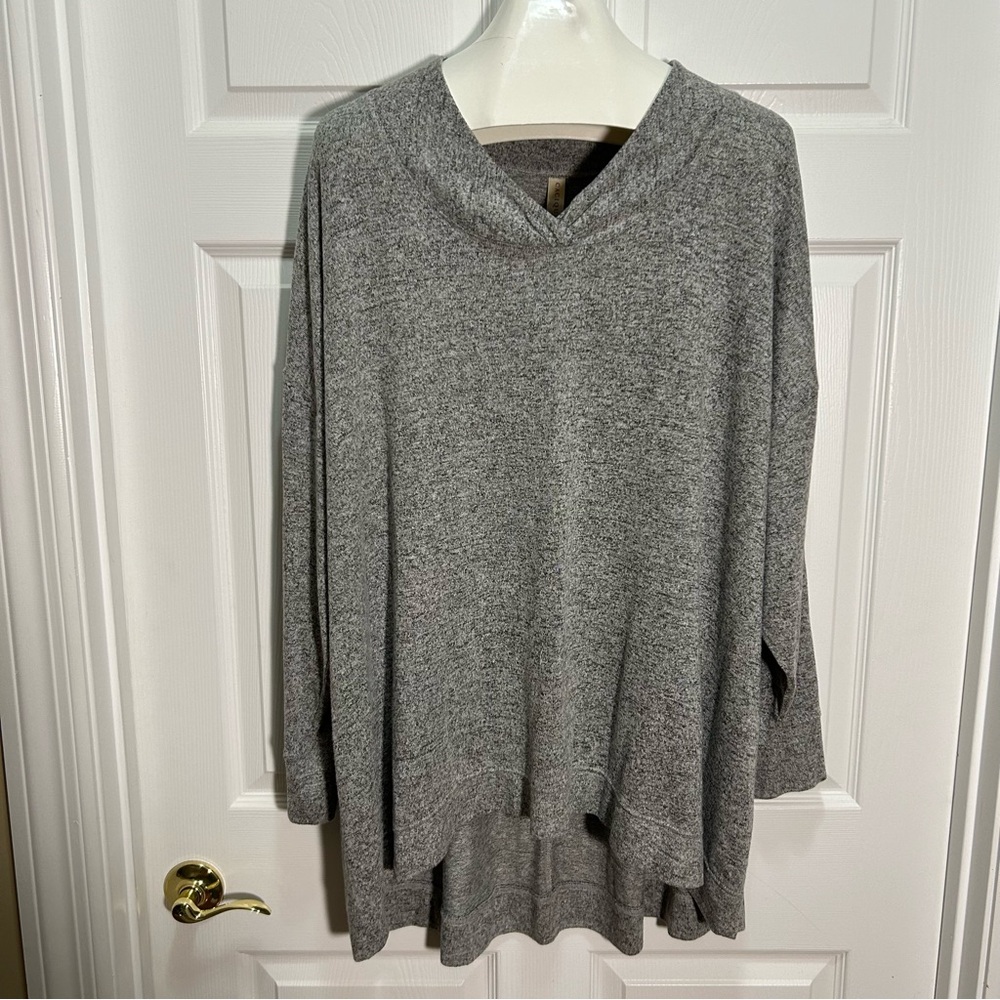 Cacique Gray V-Neck Sweater with Relaxed Fit